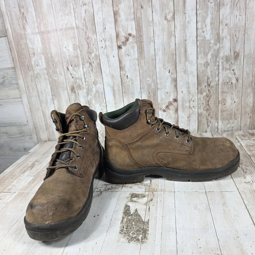 Red Wing 435 King Toe 6-Inch Waterproof Brown Leather Work Boots Mens 9 D EH‎